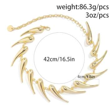 Spike Chokers for Women Girls Choker Goth Necklaces Mens Chain Choker Collar Punk Streetwear Handmad...