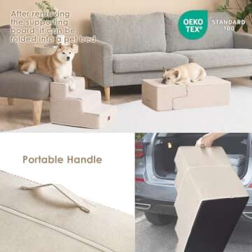 Sturdy EHEYCIGA Dog Stairs for Small Dogs 4-Step