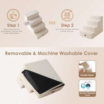Sturdy EHEYCIGA Dog Stairs for Small Dogs 4-Step