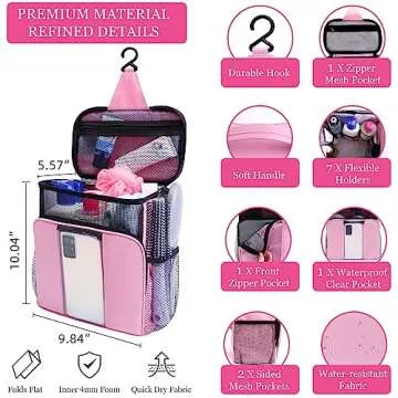 Dorm Room Essentials for College Students Girls,Shower Caddy Portable,College Travel Cruise Ship Essentials Hanging Toiletry Bags for Traveling Women,Shower Bag for Camping,Womens Gifts for Christmas
