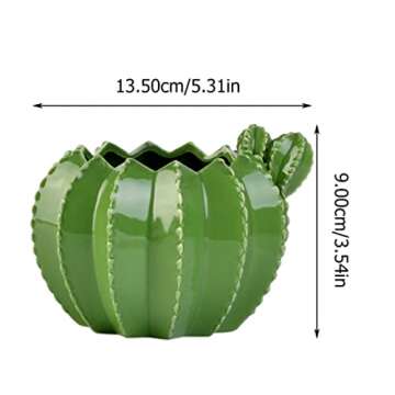 Cactus Shaped Ceramic Flower Pot - Cute Succulent Planter