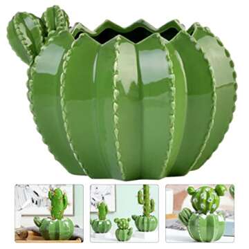 Cactus Shaped Ceramic Flower Pot - Cute Succulent Planter