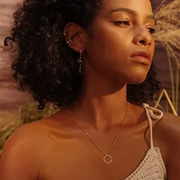 Stylish 14K Gold Plated Karma Circle Choker Necklace