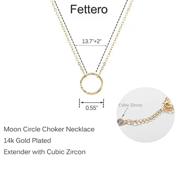 Stylish 14K Gold Plated Karma Circle Choker Necklace