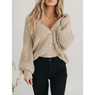 Stylish PRETTYGARDEN Women's Cozy Chunky Knit Cardigan