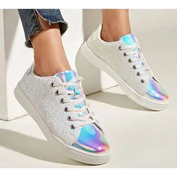 Lucky Step Glitter Sneakers for Women - Stylish & Comfortable