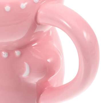 Kichvoe Gingerbread Ceramic Christmas Coffee Mugs Cute 3D Gingerbread Man Cup Novelty Mug with Handle Milk Tea Cup Drinking Glasses For Holiday Christmas Party Supplies Pink