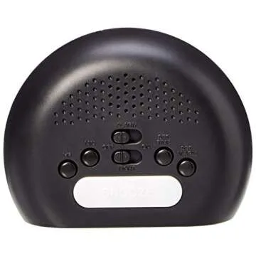 Amazon Basics Small Digital Oval Alarm Clock With LED Display, Nightlight & Battery Backup, Black, 4.5 x 3.5 x 2.4 Inches