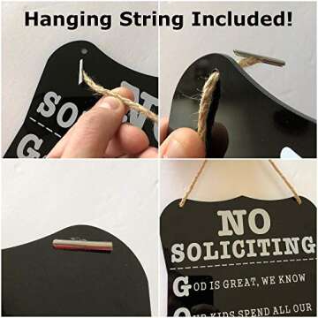 Funny No Soliciting Sign - 12x8 Easy Install Door Decor