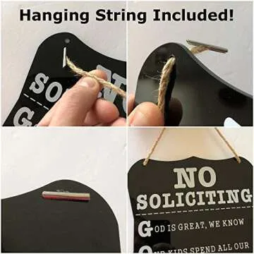 Funny No Soliciting Sign - 12x8 Easy Install Door Decor