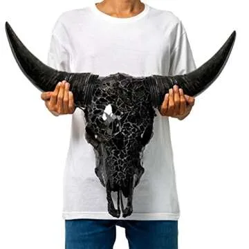 Skull Bliss - Hand-Crafted Real Authentic Taxidermy Cow Skull/Bull Skull Wall Decor with XL Horns/Real Animal Cow Skull Wall Decor (Standard Horns)