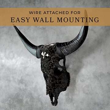 Skull Bliss - Hand-Crafted Real Authentic Taxidermy Cow Skull/Bull Skull Wall Decor with XL Horns/Real Animal Cow Skull Wall Decor (Standard Horns)