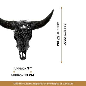 Skull Bliss - Hand-Crafted Real Authentic Taxidermy Cow Skull/Bull Skull Wall Decor with XL Horns/Real Animal Cow Skull Wall Decor (Standard Horns)