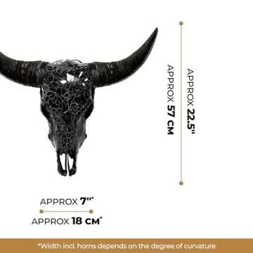 Skull Bliss - Hand-Crafted Real Authentic Taxidermy Cow Skull/Bull Skull Wall Decor with XL Horns/Real Animal Cow Skull Wall Decor (Standard Horns)