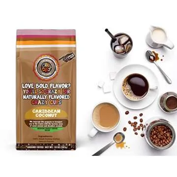 Crazy Cups Caribbean Coconut Decaf Coffee - 10 oz Bag