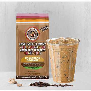 Crazy Cups Caribbean Coconut Decaf Coffee - 10 oz Bag