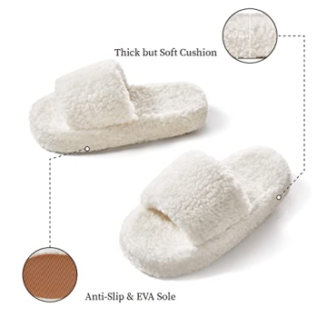 POSEE Fuzzy Memory Foam Slippers for Women - Cozy Comfort
