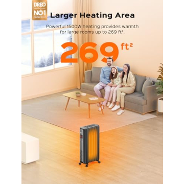 Dreo Oil Filled Radiator Heater, Electric Radiant Heater with Remote Control, 4 Modes, Overheat & Tip-Over Protection, 24h Timer, Digital Thermostat, Quiet Space Heater for Indoor Use Large Room
