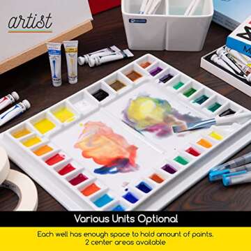 MEEDEN 13.5 x 10.8 Ceramic Watercolor Palette with Lid