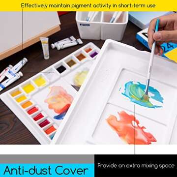 MEEDEN 13.5 x 10.8 Ceramic Watercolor Palette with Lid