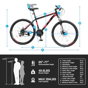 Ktaxon 26 Inch 21-Speed Mountain Bike for Adults