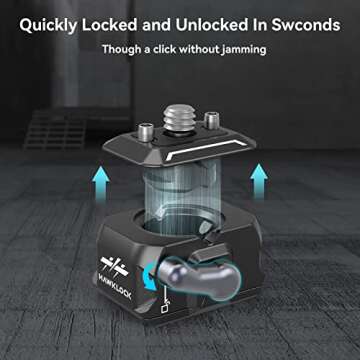 SMALLRIG Quick Release Plate Drop-in HawkLock Mini Quick Release Camera Mount Adapter with 1/4" Scre...
