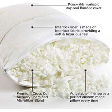 Cooling Memory Foam Pillow Customizable Support for Sleep