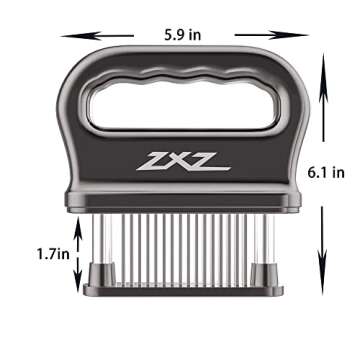 ZXZ Meat Tenderizer, 48 Stainless Steel Sharp Needle Blade, Heavy Duty Cooking Tool for Tenderizing ...