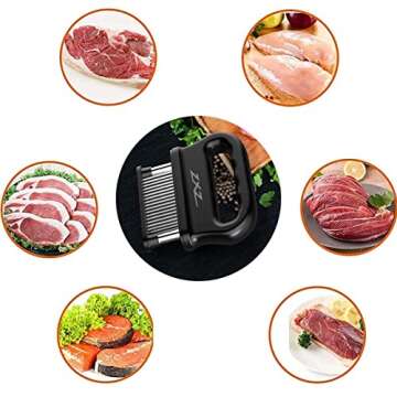 ZXZ Meat Tenderizer, 48 Stainless Steel Sharp Needle Blade, Heavy Duty Cooking Tool for Tenderizing Beef, Turkey, Chicken, Steak, Veal, Pork, Fish, Christmas Cooking Set