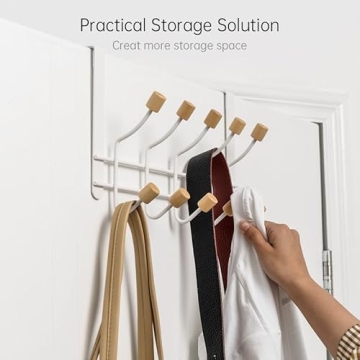 HYMIKO Sturdy Over Door Hooks - 2 Packs for Organizing