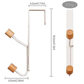 HYMIKO Sturdy Over Door Hooks - 2 Packs for Organizing