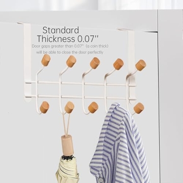HYMIKO Sturdy Over Door Hooks - 2 Packs for Organizing
