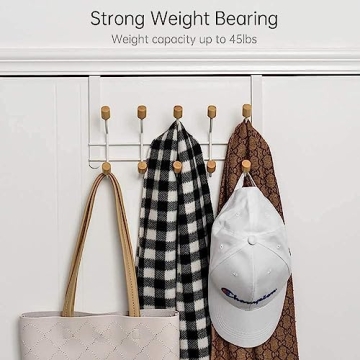 HYMIKO Sturdy Over Door Hooks - 2 Packs for Organizing