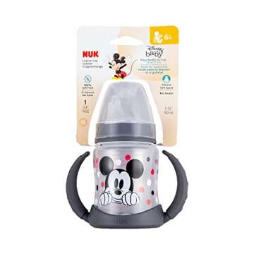 NUK Disney Learner Spill Proof Sippy Cup, Mickey Mouse, 5 Oz 1Pack – BPA Free, Spill Proof Sippy C...