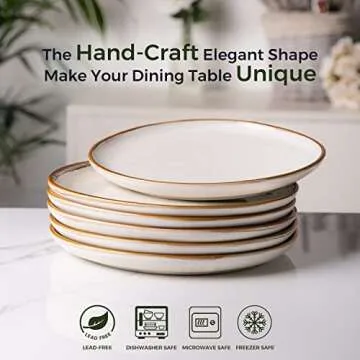 AmorArc Handmade Reactive Glaze Ceramic Plates Set
