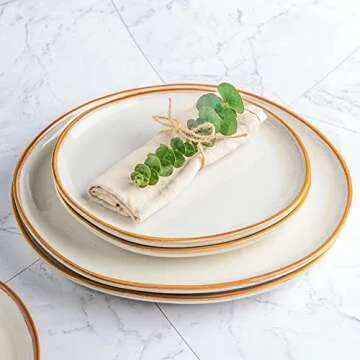 AmorArc Handmade Reactive Glaze Ceramic Plates Set