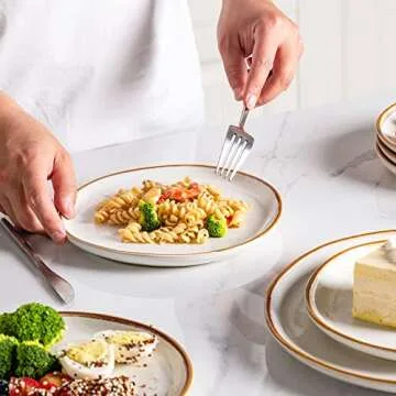 AmorArc Handmade Reactive Glaze Ceramic Plates Set