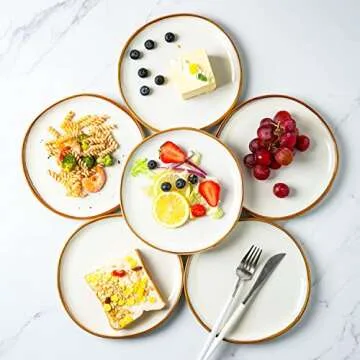 AmorArc Handmade Reactive Glaze Ceramic Plates Set