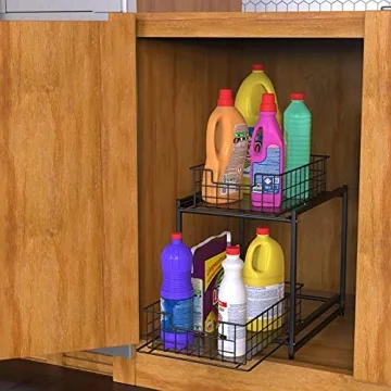MaraFansie Under Sink Organizer with Sliding Drawers, 2-Pack