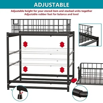 MaraFansie Under Sink Organizer with Sliding Drawers, 2-Pack