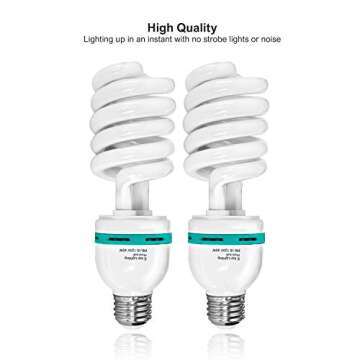 LimoStudio [4 Pack] 45W Pure White Neutral Daylight CFL Light Bulb, 5500K 2300Lumen, Compact Fluores...