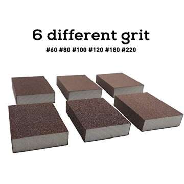 BAISDY Wet Dry Sanding Sponges Set of 6 - Reusable & Versatile Grits