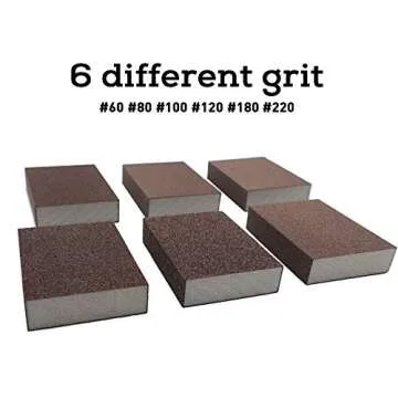 BAISDY Wet Dry Sanding Sponges Set of 6 - Reusable & Versatile Grits
