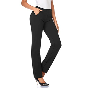 Tapata Women's 26''/28''/30''/32''/34'' Stretchy Straight Dress Pants with Pockets