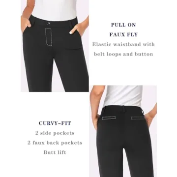 Tapata Women's Stretchy Dress Pants for Office & Casual Wear