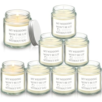 Threlaco 6 Pcs Bridesmaid Proposal Gift Set - Personalized Wedding Candles