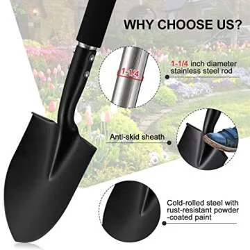 Compact Stainless Steel Garden Shovel for All Ages