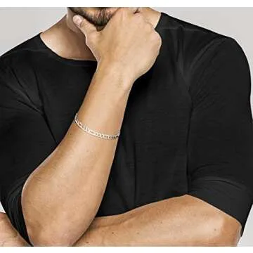 Miabella 925 Sterling Silver Figaro Chain Bracelet for All