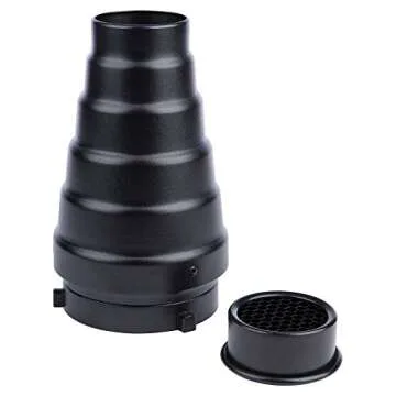 Interfit MSNOOT Studio Essentials Quality - Snoot with Bowens S-Type Mount Kit/Honeycomb Grid and 5-Color Gel Set, Black