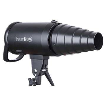 Interfit MSNOOT Studio Essentials Quality - Snoot with Bowens S-Type Mount Kit/Honeycomb Grid and 5-Color Gel Set, Black
